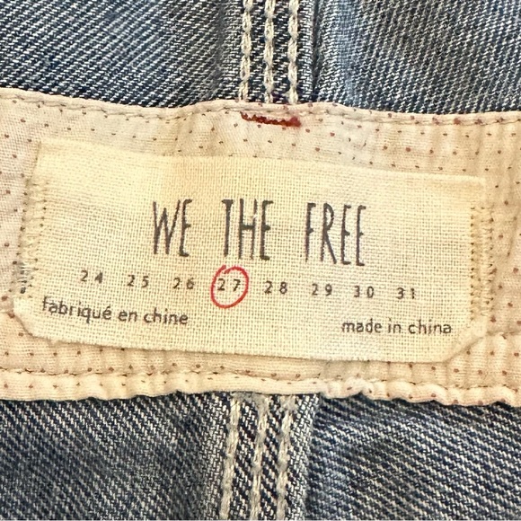 Free People We The Free Denim Shortalls Size 27 - Picture 3 of 3